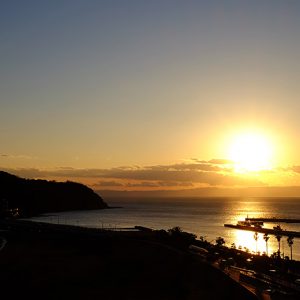 2017/01/21の夕陽と江ノ島